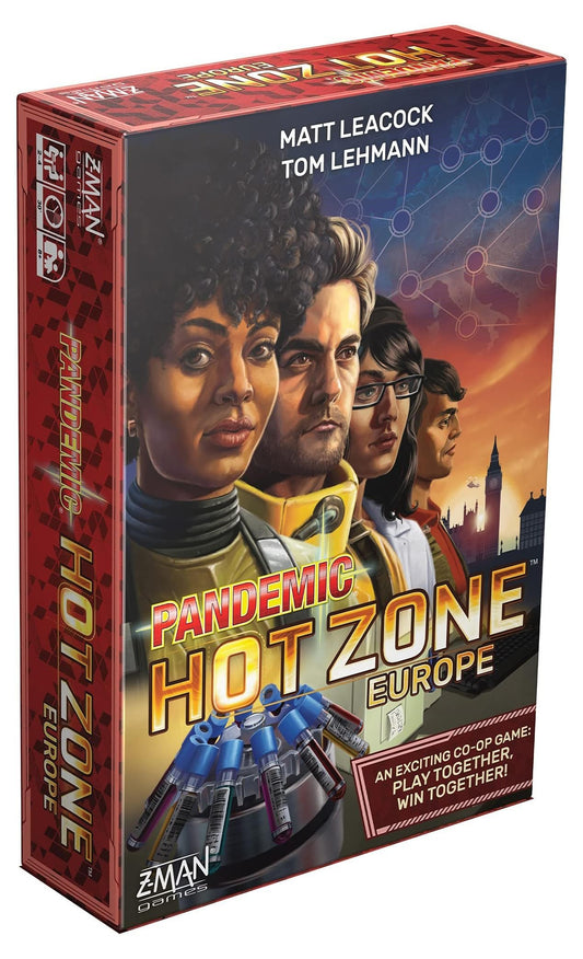 Z-Man Games Pandemic Hot Zone Europe map setup for cooperative planning