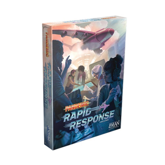 Z-Man Games Pandemic Rapid Response dice in action for fast, cooperative decisions.