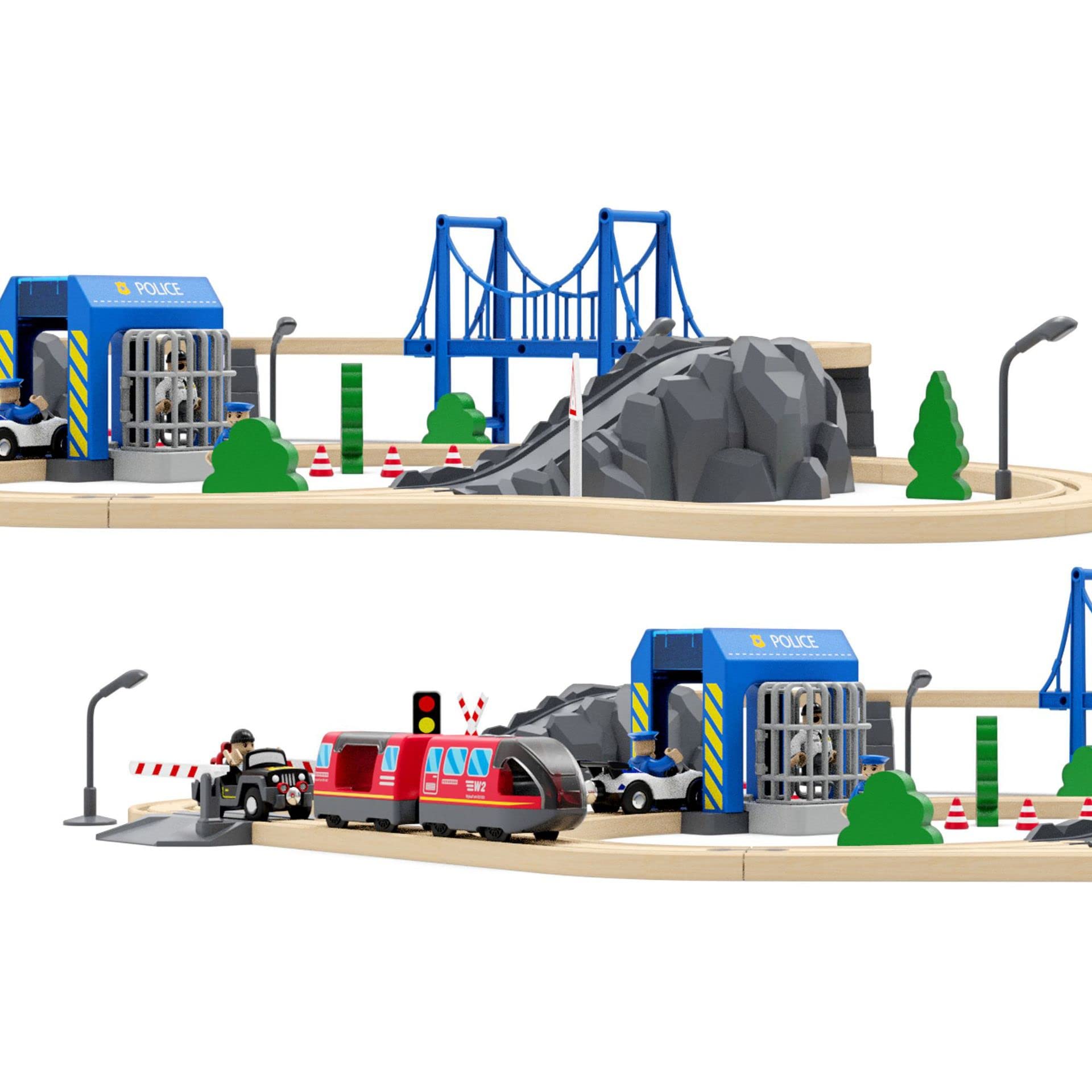 Z MAYABBO police station fits with Thomas Brio and other wooden tracks.