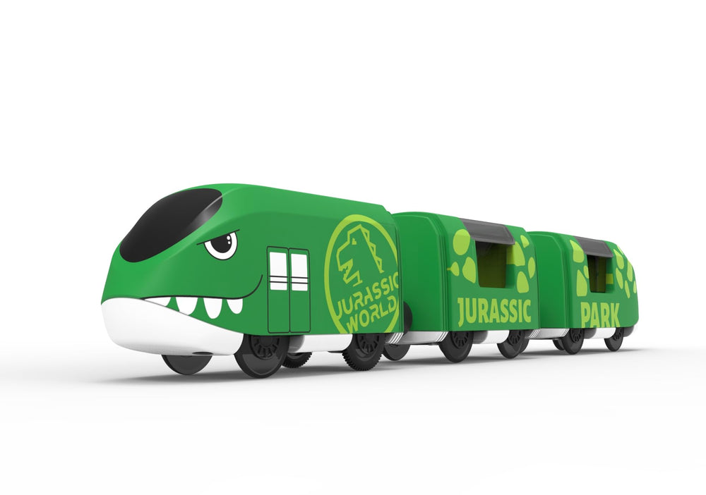 Custom features like bullet locomotive and dinosaur sticker spark creativity
