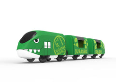 Custom features like bullet locomotive and dinosaur sticker spark creativity