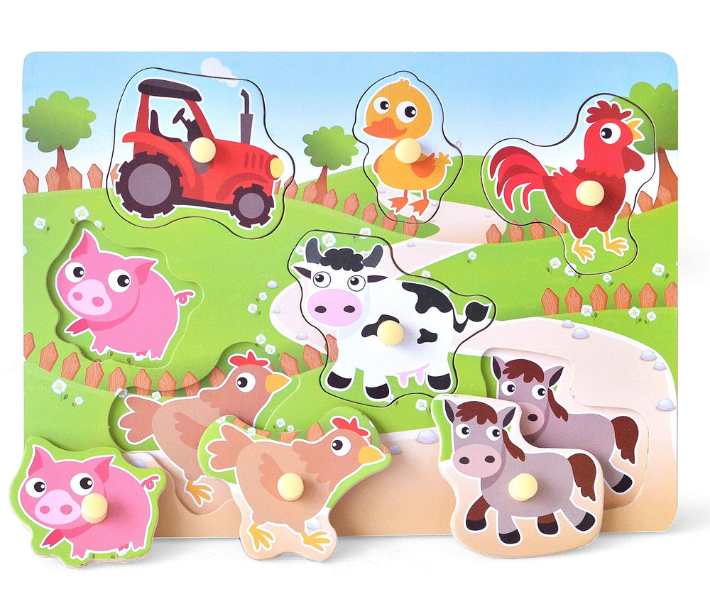 Z MAYABBO farm puzzles 7 pieces featuring tractor scene, engaging colors for hands-on play.