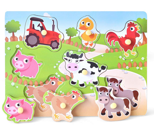 Z MAYABBO farm puzzles 7 pieces featuring tractor scene, engaging colors for hands-on play.