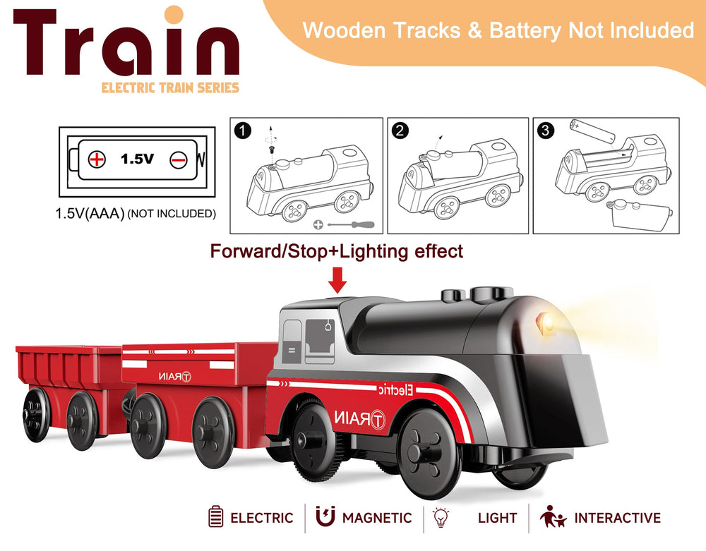 Z MAYABBO magnetic freight trains connecting on compatible wooden tracks