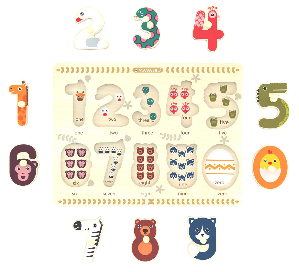 Z MAYABBO number puzzle for ages 2-4 encourages early cognitive development.