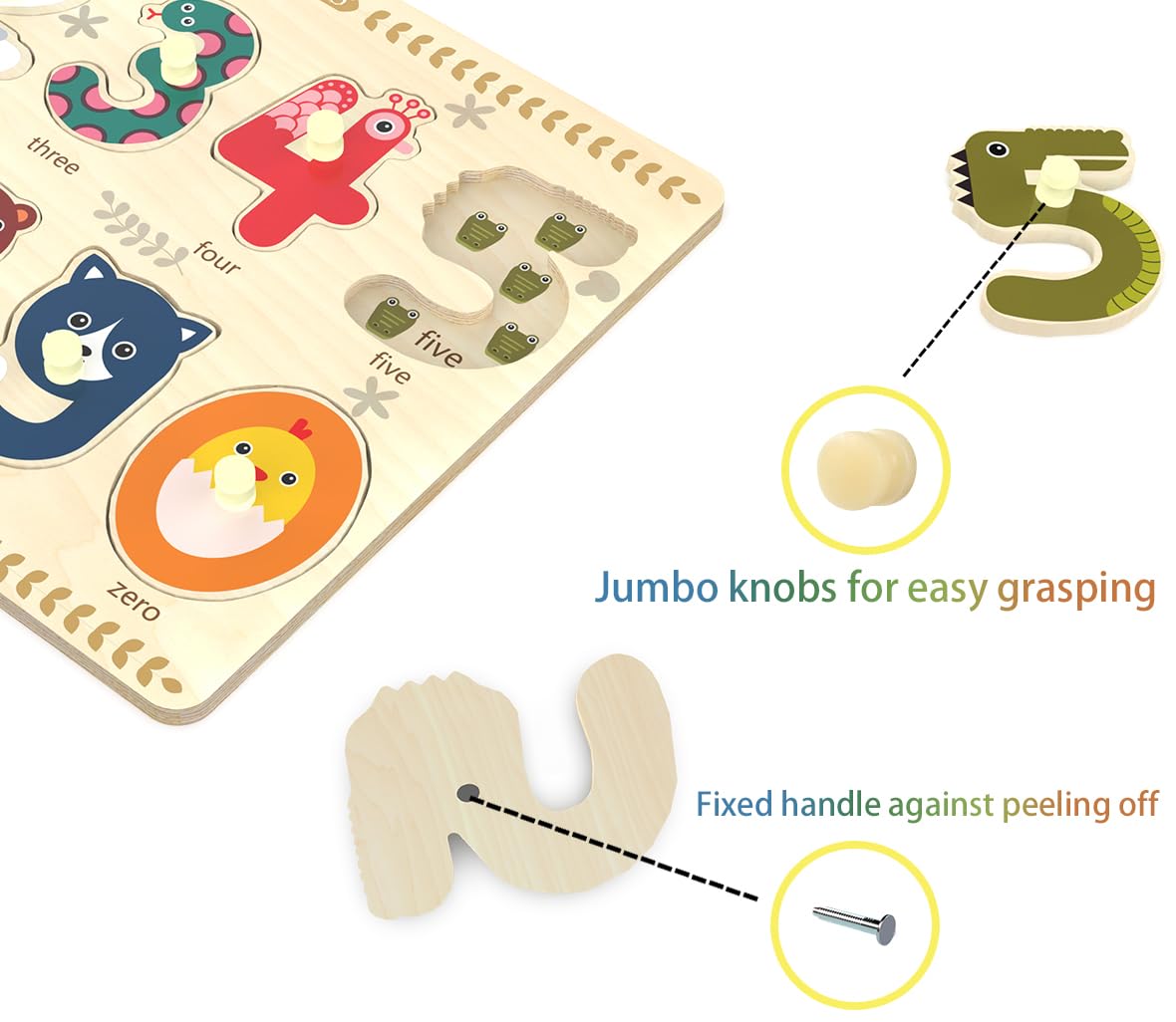 Z MAYABBO toddler puzzle with colorful illustrations for shape and color learning.
