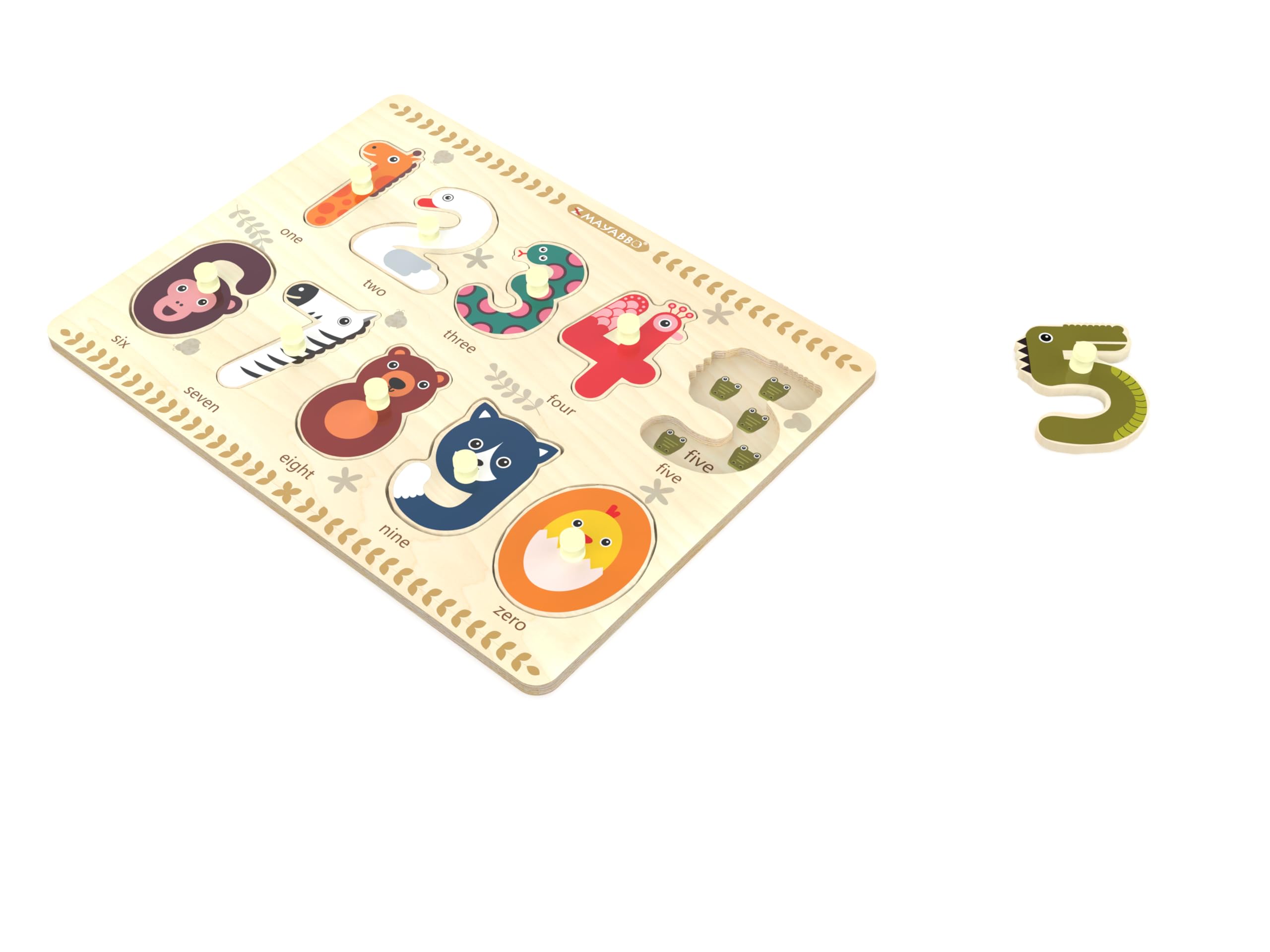 Z MAYABBO wooden puzzle uses non-toxic paint for safer art play.