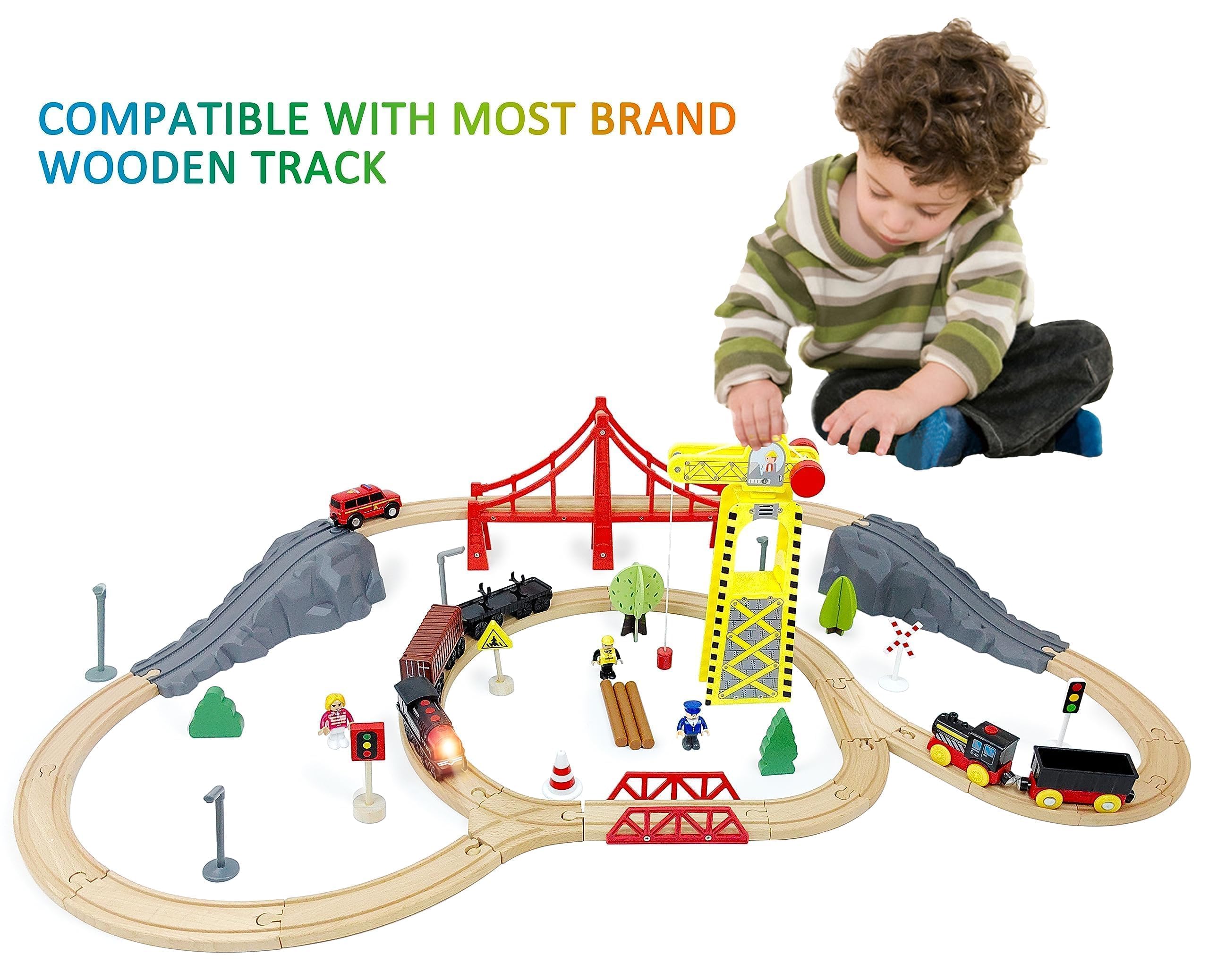 Z MAYABBO compatible with Thomas, Brio, and Chuggington wooden sets for broader play.