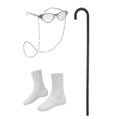 Z-Shop old lady glasses with beaded chain completes the look
