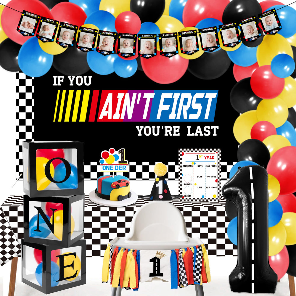 Z1juce Fast One birthday hat for vibrant race-themed first birthday photos