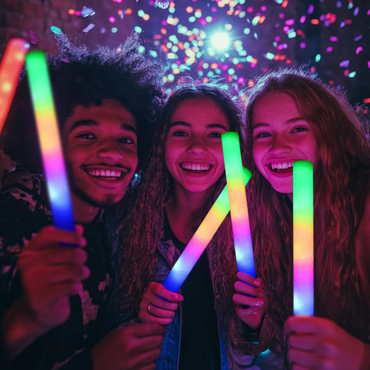Zaaaslsm foam glow stick 3 modes blue red green for dynamic party lighting.