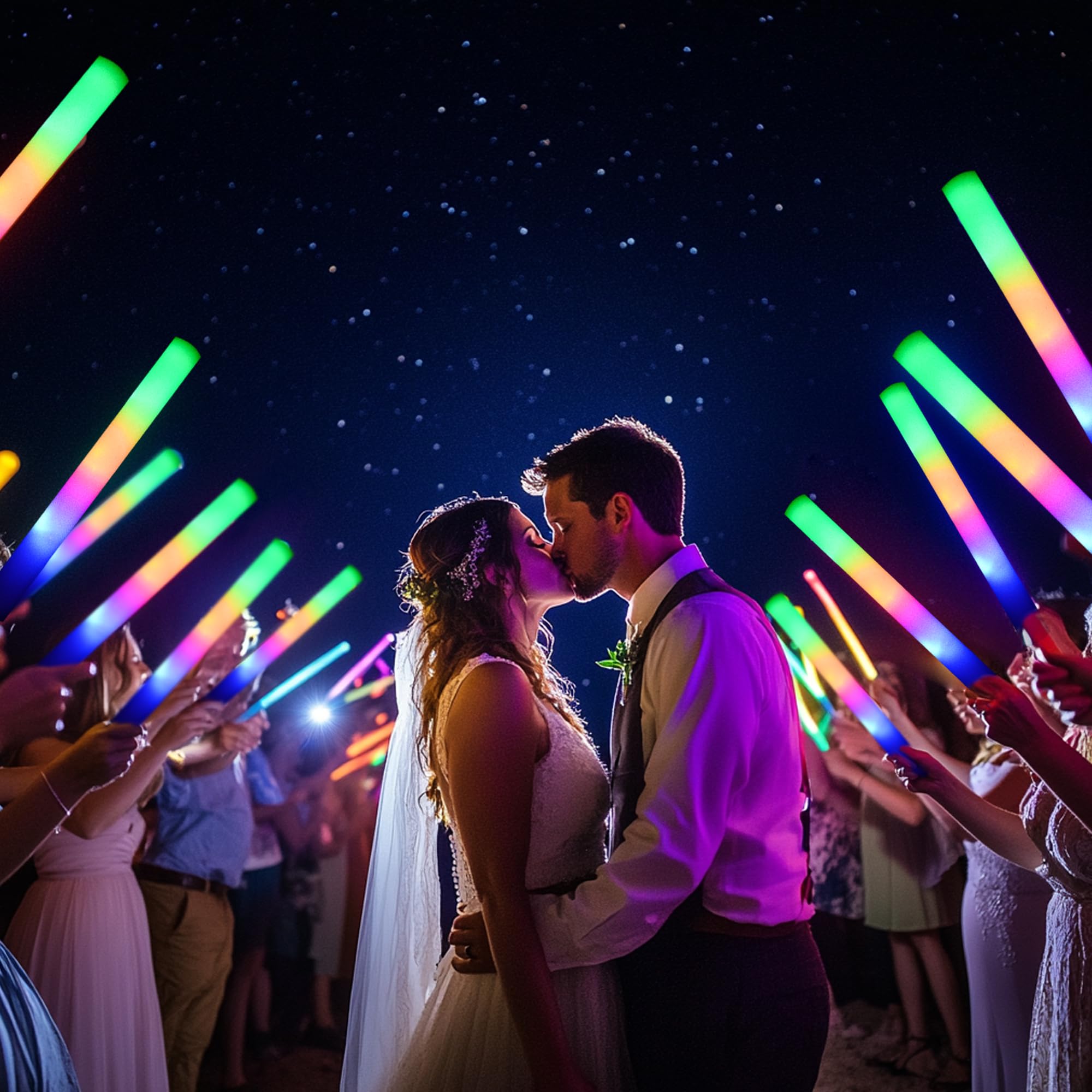 Zaaaslsm foam glow stick concert venue lighting boosts crowd energy.