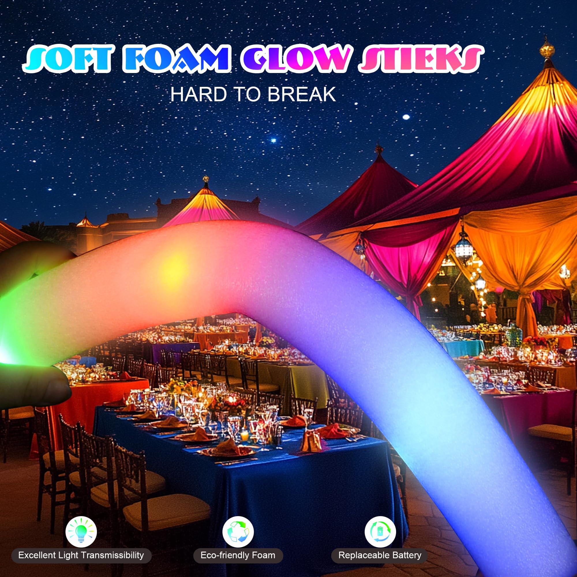 Zaaaslsm foam glow stick event favors for playful guest keepsakes.