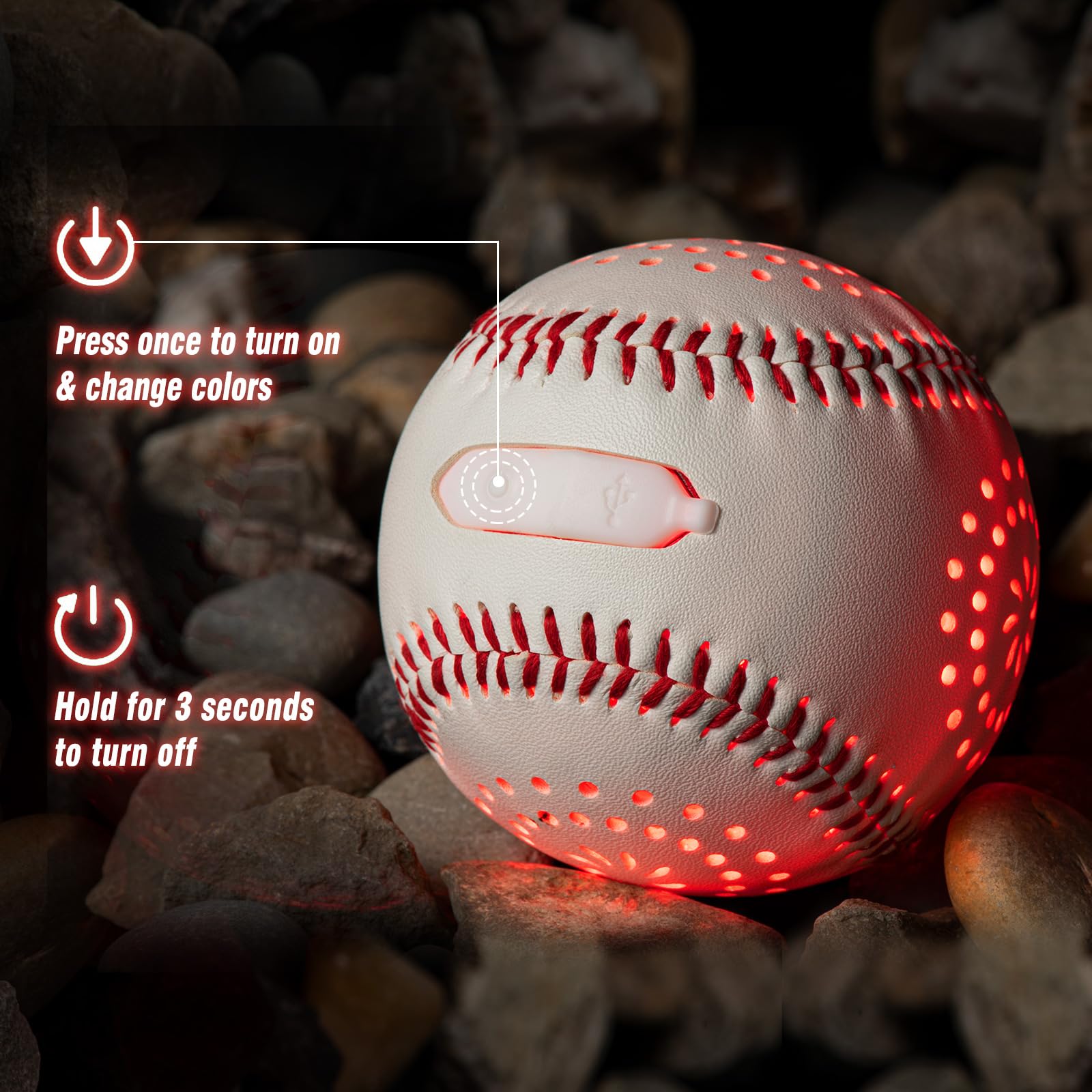 ZACEAC LED baseball hand-stitched pattern for durable play