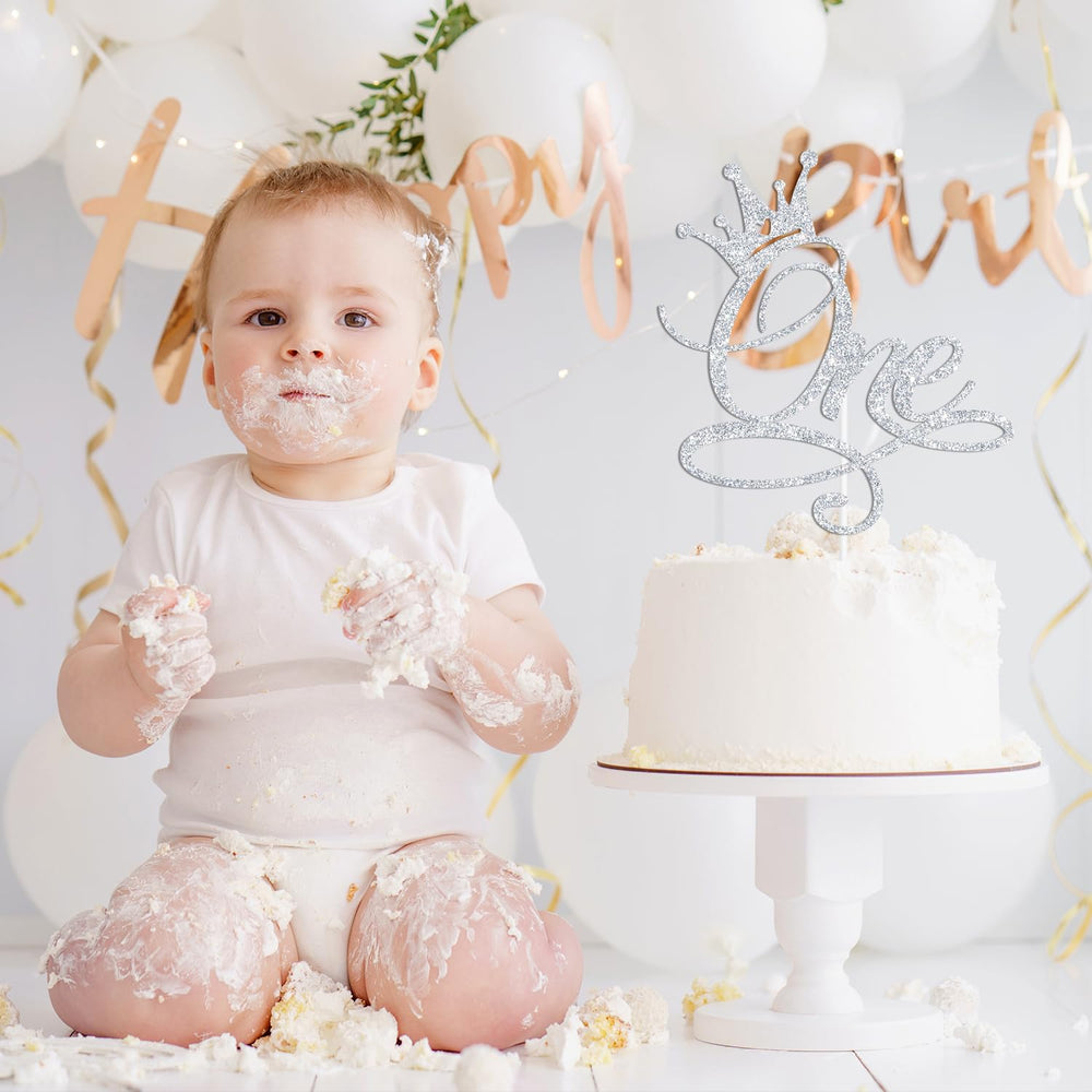 ZACHAKO Baby shower cake topper glitter elevates party decorations.