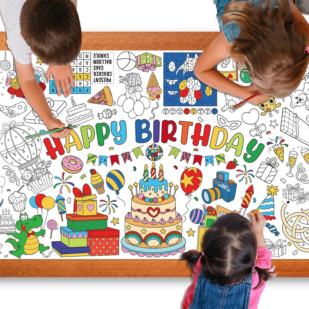Zachely birthday poster cake design for coloring and party backdrop
