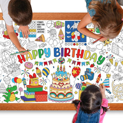 Zachely birthday poster cake design for coloring and party backdrop