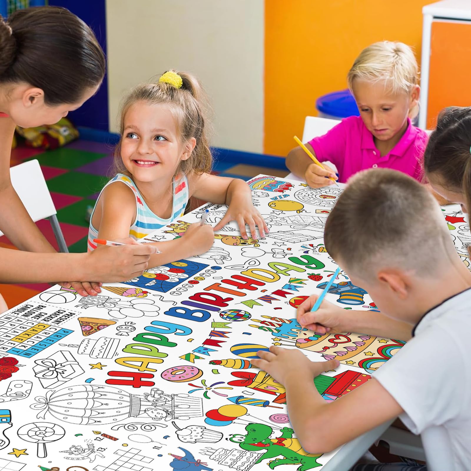 Zachely birthday poster maze game for kids party