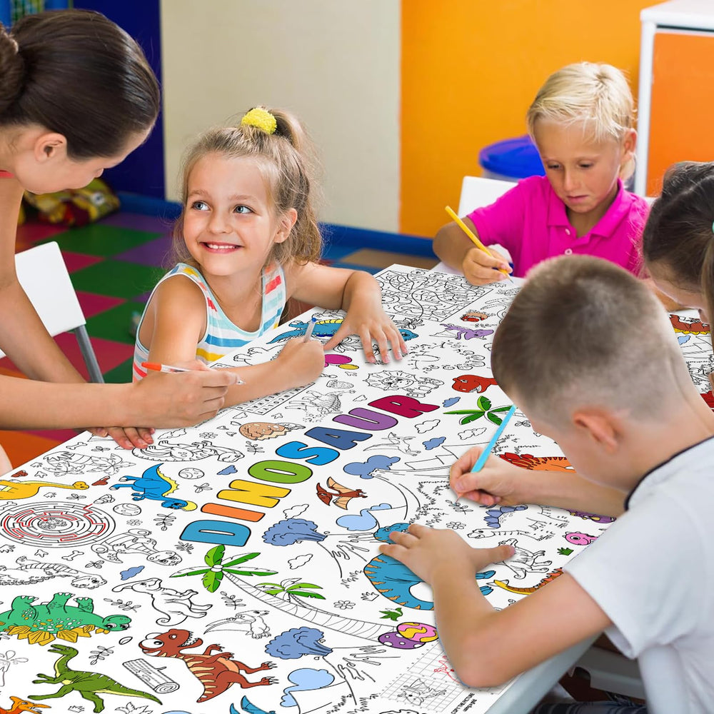 Zachely large dinosaur activity poster for parties and classrooms.