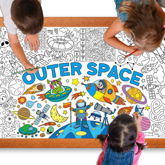 Zachely outer-space coloring poster 30x72 inches for engaging kids art projects
