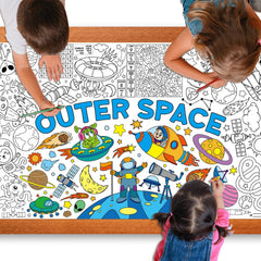 Zachely outer-space coloring poster 30x72 inches for engaging kids art projects