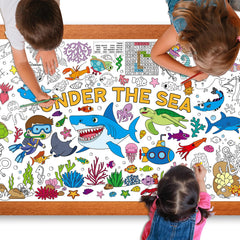 Zachely under the sea coloring poster 30x72 inches for classroom color-along.