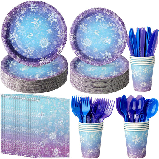 Zachely winter snowflake dessert plates add elegant touch to holiday celebrations.