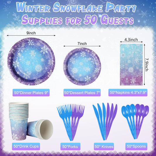 Zachely winter snowflake dinner plates brighten Christmas dinners with festive charm.