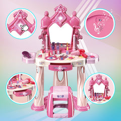 Zaddgiuuy kids vanity with lights and music sparks pretend hairstyling.