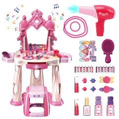 Zaddgiuuy makeup table with stool for imaginative play and grooming fun.