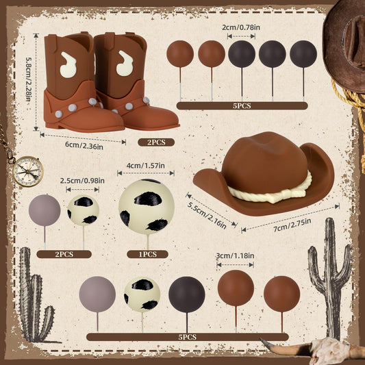 Zafena cowboy boot toppers bring playful western charm to any cake.