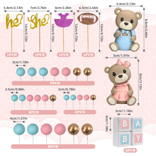 Zafena He or She cake toppers for quick decorating.