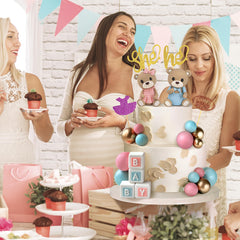 Zafena pink ball toppers add festive pink details.