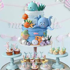 Zafena under-the-sea fish pair toppers enhance beach or mermaid themed desserts