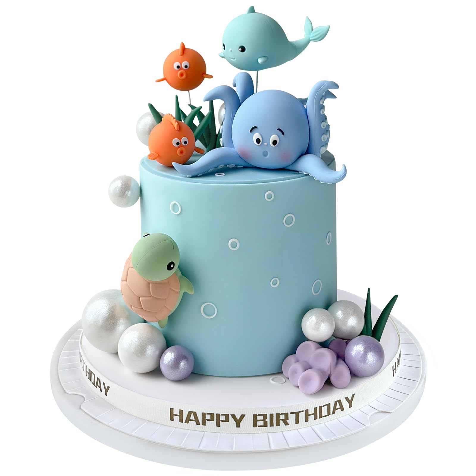 Zafena under-the-sea octopus cake topper adds whimsical ocean detail to cake
