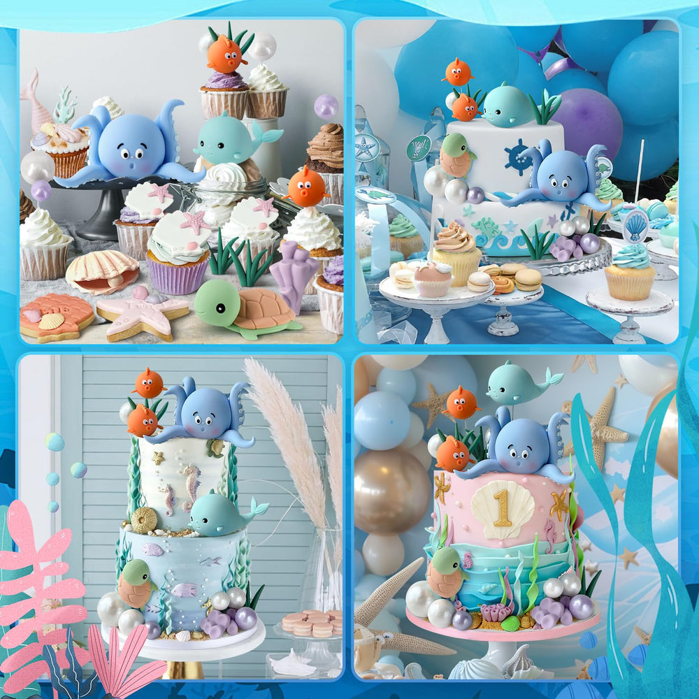 Zafena under-the-sea sea turtle cake topper for kid-friendly ocean parties