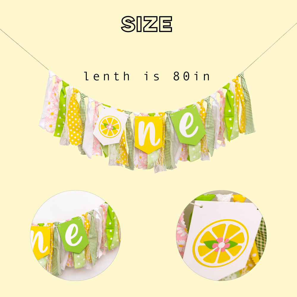 ZAIBIANHAO lemon first birthday banner back lace panel adds delicate texture