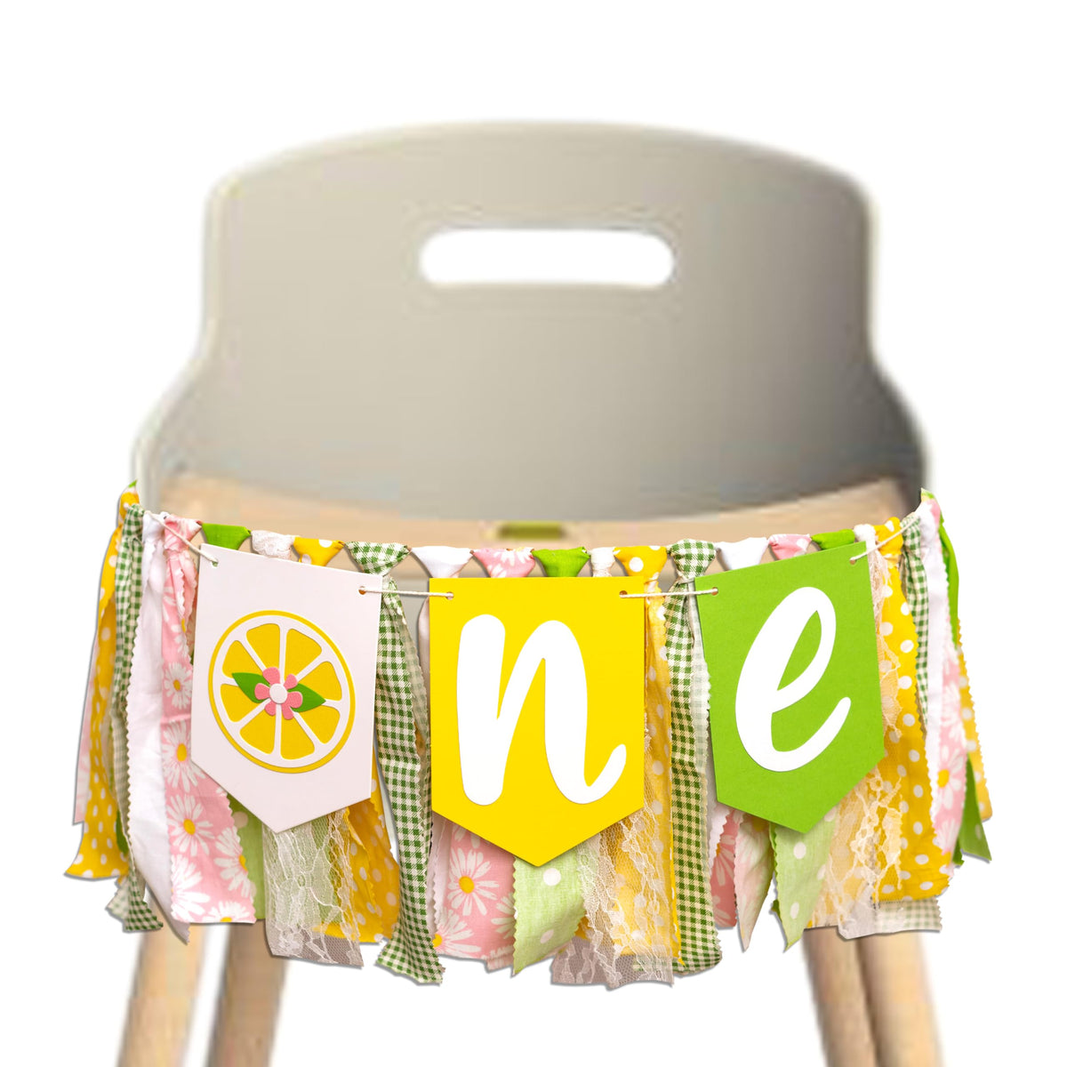 ZAIBIANHAO lemon first birthday banner front cards with lemon motifs for party photos