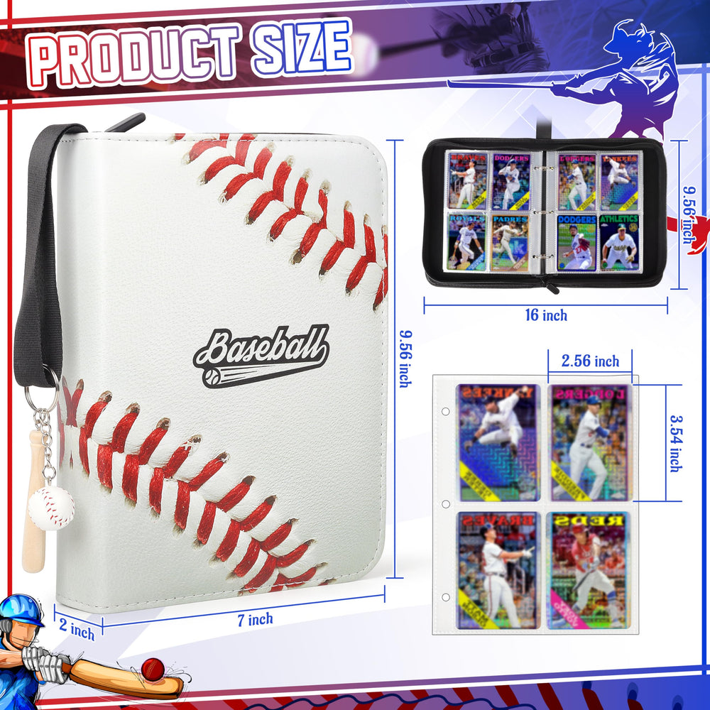 ZAIONE baseball card binder with zipper closure keeps cards secure during transport.
