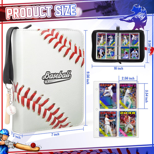 ZAIONE baseball card binder with zipper closure keeps cards secure during transport.