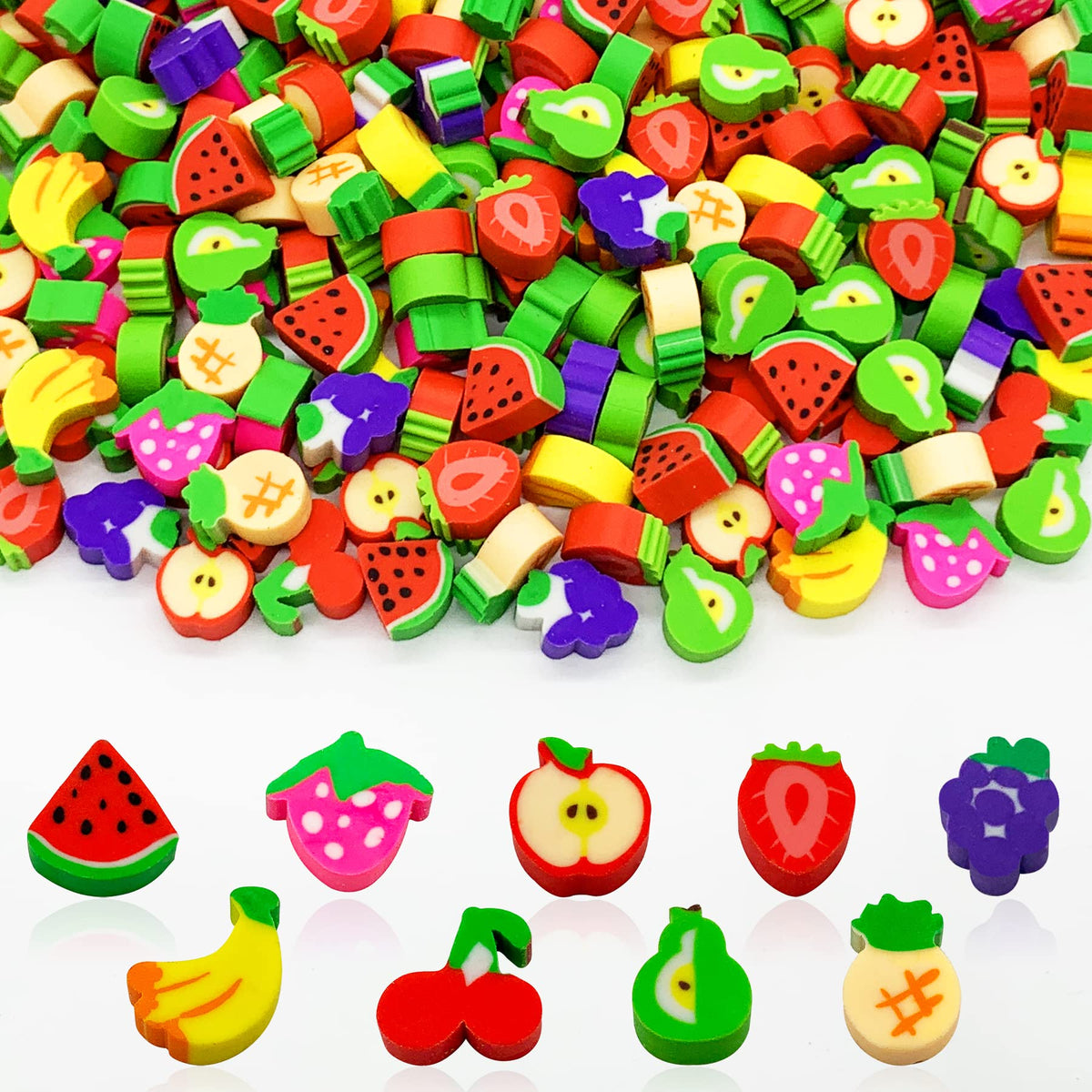 ZAKVOOR pear mini erasers brighten desks and reward bags.
