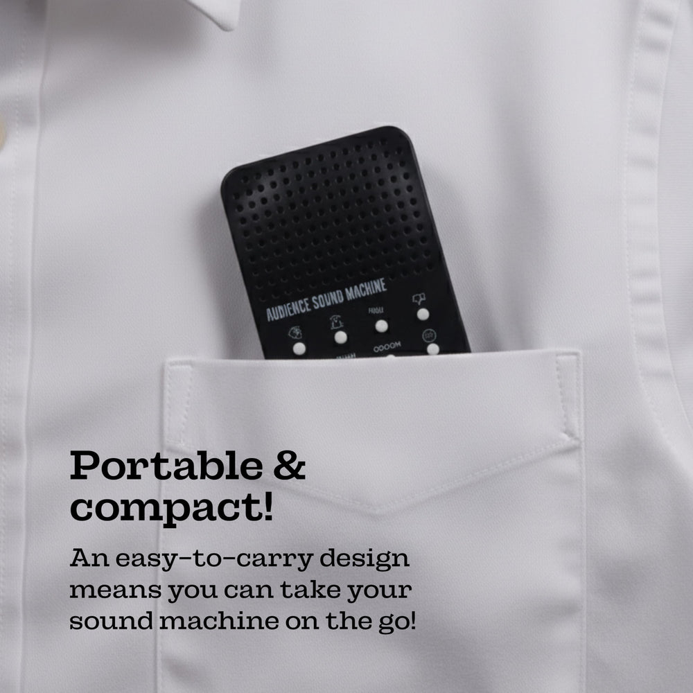 ZANY TRAINS audience sound machine top view reveals battery area and easy power