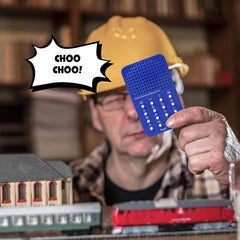 ZANY TRAINS portable pocket-size unit for on-the-go adventures.