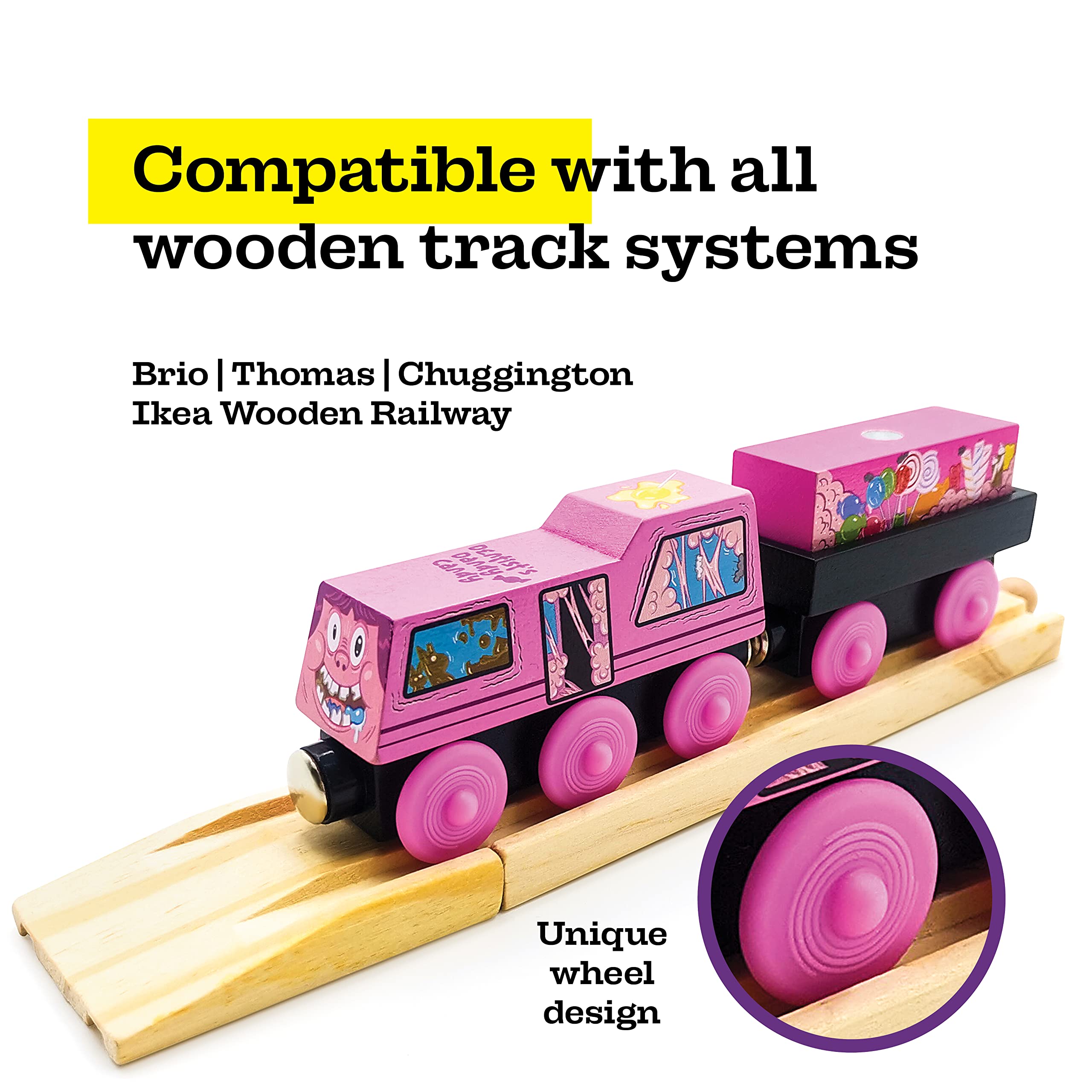 ZANY TRAINS Series 1 cargo wagon with magnet for quick connections.