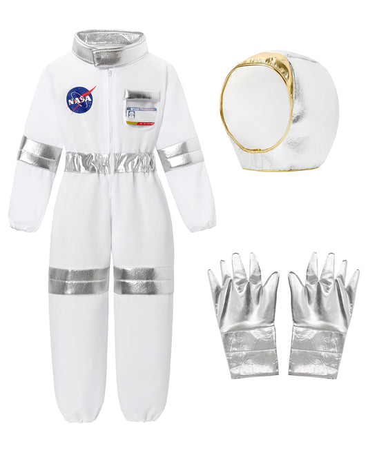 Zaplute kids astronaut costume jumpsuit for immersive space role play.