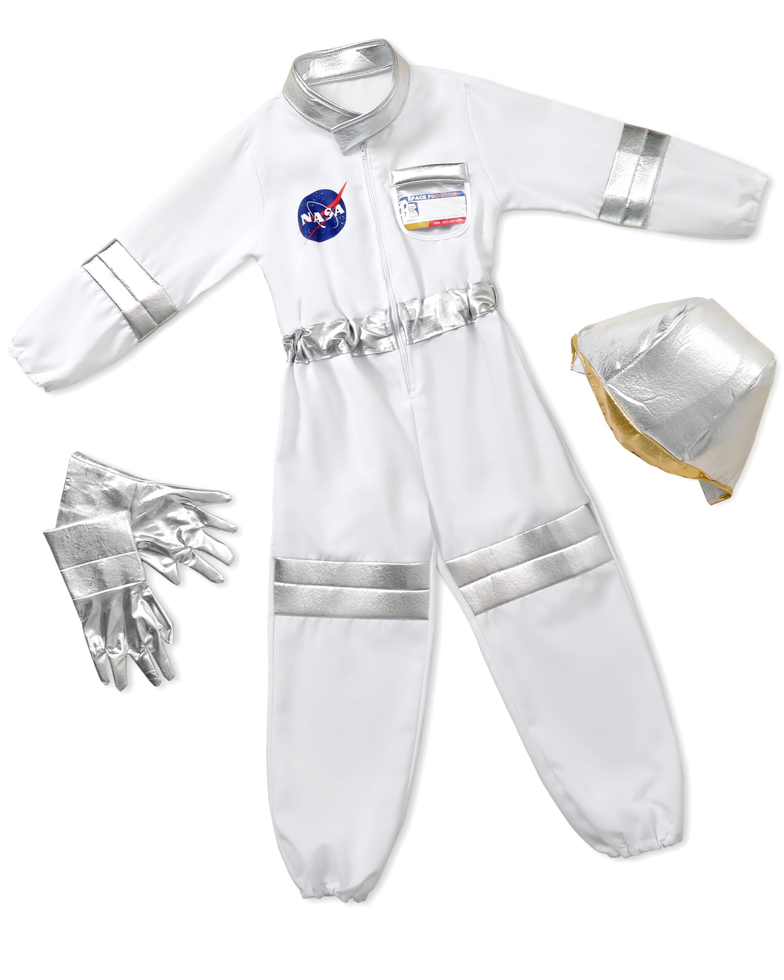 Zaplute multi-size astronaut costume fits boys and girls 3–12 years.