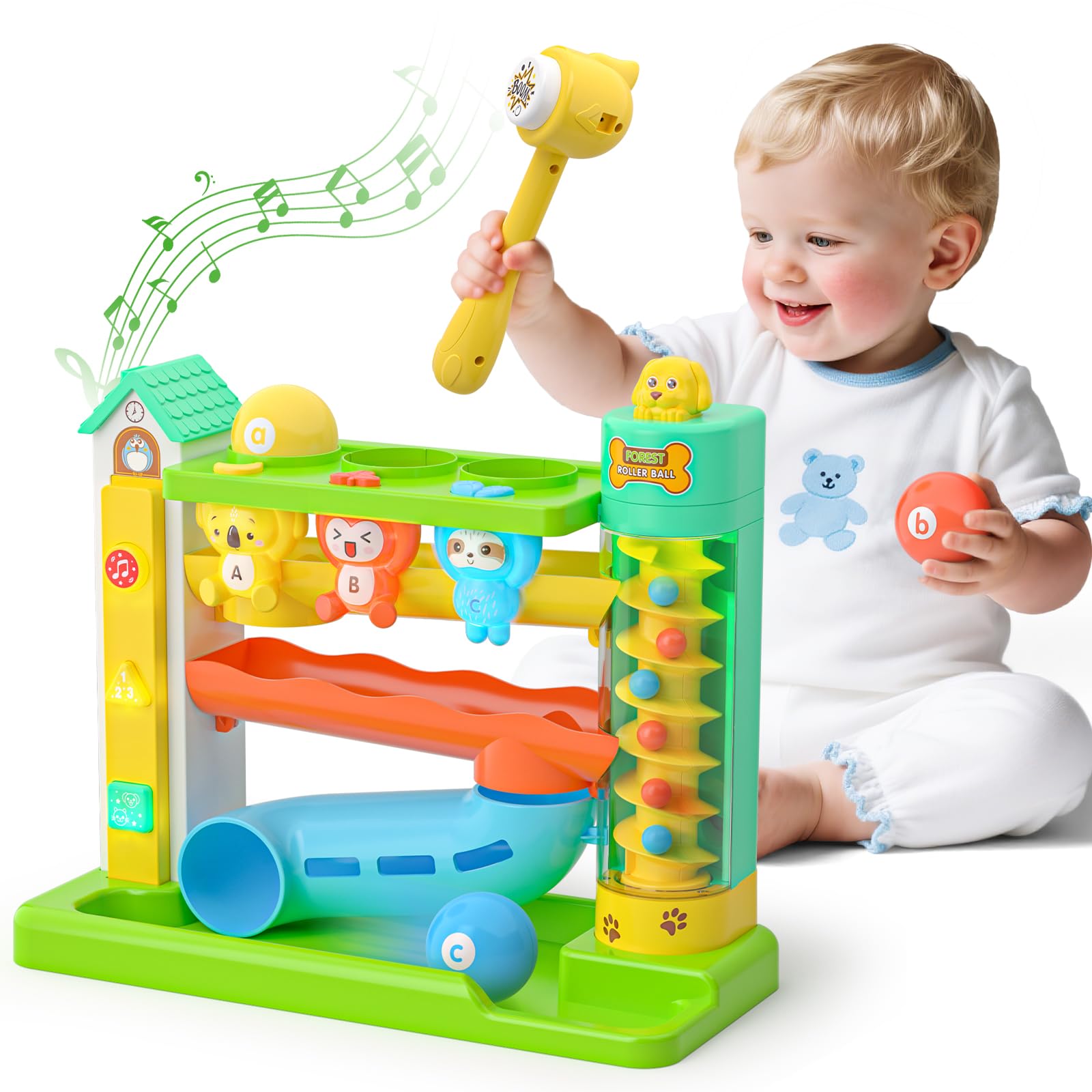 Zardali musical pound-ball toy with color matching for early learning and motor skill development.