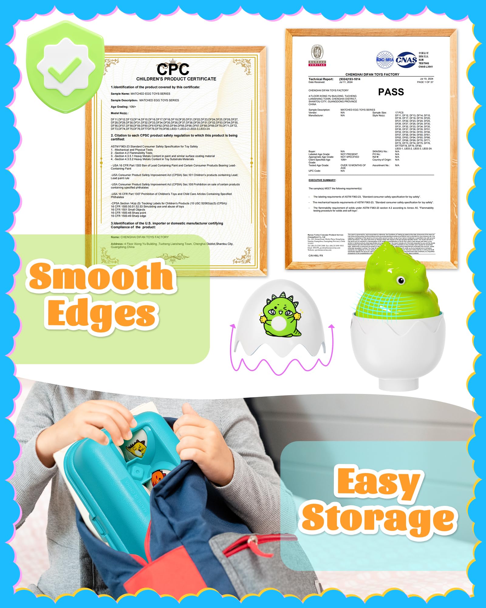 Zartores eggs feature a kid-friendly design for easy handling and play.