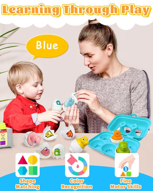 Zartores Easter eggs encourage color and texture matching to build motor skills.