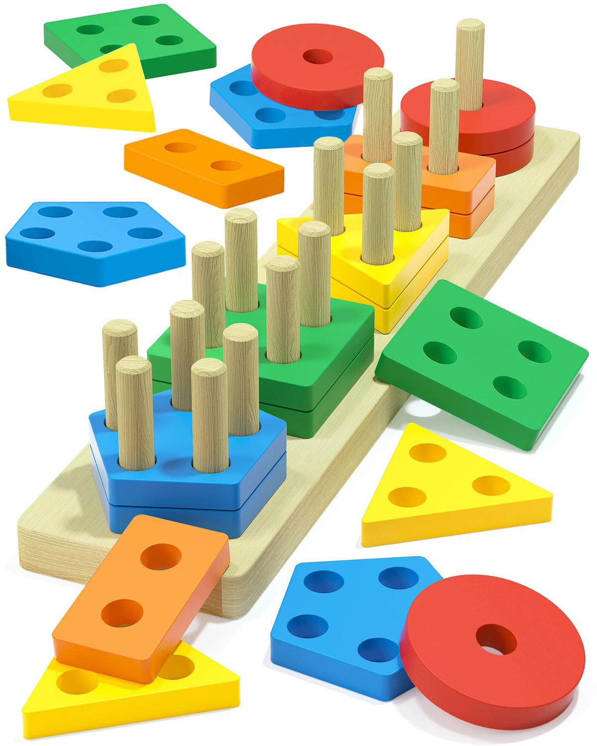 Zartores Montessori shape sorter pieces enhance fine motor skills during playtime
